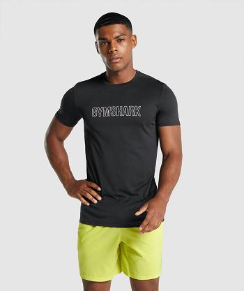 Gymshark Arrival Graficke Muške T Shirts Crne | HR 2379WNB